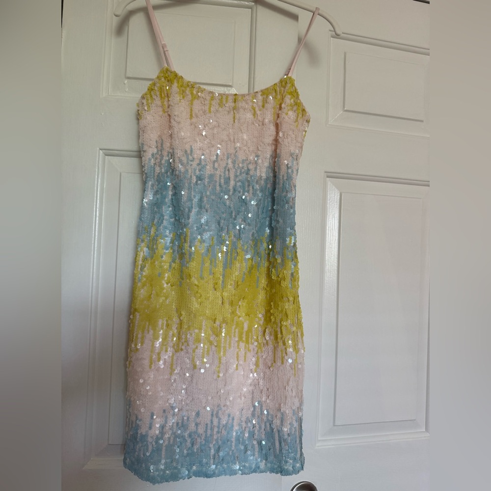 New Neiman Markus Sequin Multicolor Dress Small